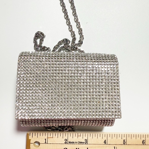 Judith Leiber Couture Micro Fizzy Beaded Clutch Evening Bag - Satin Minaudiere - Picture 9 of 15